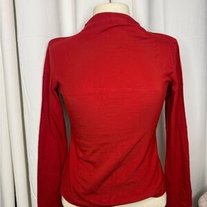 Chic Red Long Sleeve Women's Top
